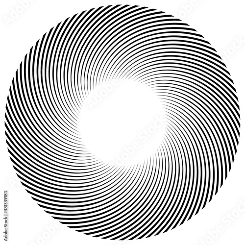 Spiral, twist radial swirl, twirl circular vector illustration. Revolve, whirlpool effect