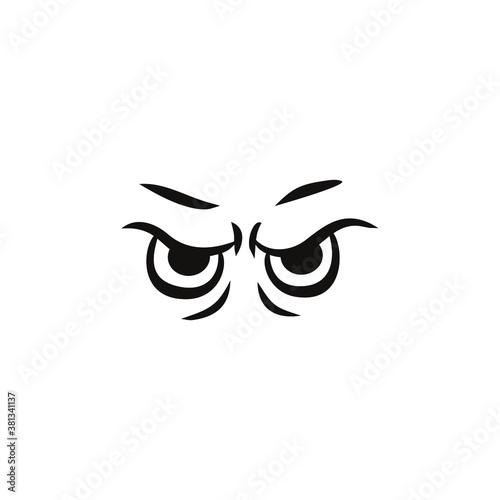 angry eyes  character single symbol with black color illustration vector design