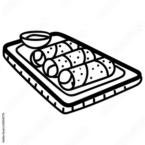 Chicken Roll Drawing 
