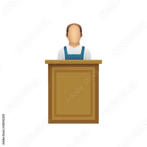 court witness at a podium