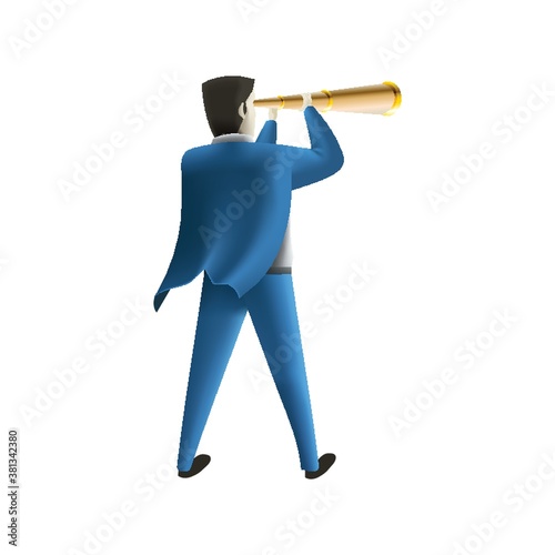 businessman with a telescope