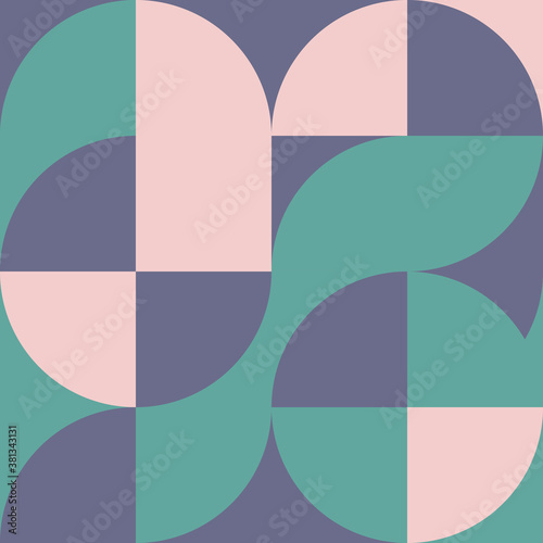 Geometric square pattern in Bauhaus style with circles