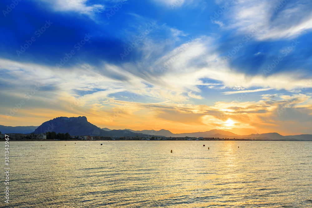 Denia Bay seashore at sunset Denia Bay seashore at sunset