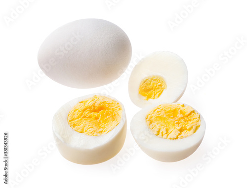 boiled egg cutout isolate on white background cutout