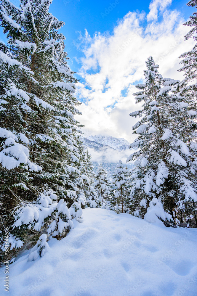 Beautiful winter landscape scenery in Tirol, Reutte, Austria Beautiful winter landscape scenery in Tirol, Reutte, Austria