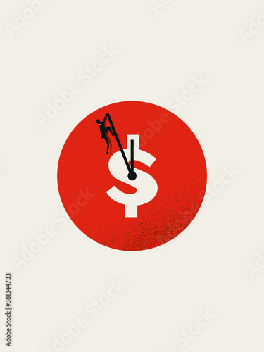 Time is money business metaphor vector concept. Symbol of finance, investment, profit, banking, saving.