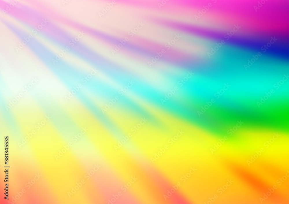 Light Multicolor, Rainbow vector blurred and colored template. Modern geometrical abstract illustration with gradient. A new texture for your design.