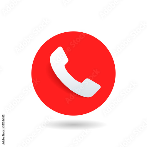 Phone button for website header contact information (contact us) - modern web design icon