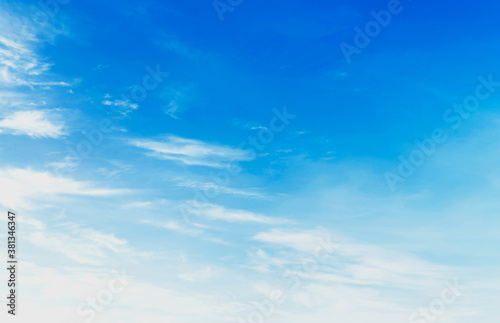 beautiful blue sky with soft cloudy in nature landscape background