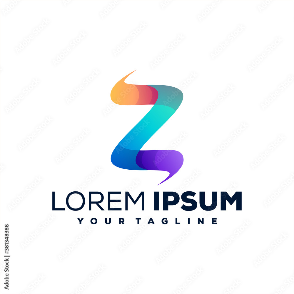 letter z gradient logo design