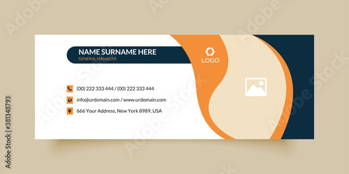 Email signature template with an author photo place modern layout