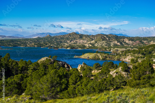 The Pantano Embalse de Alfonso XIII reservoir near Calasparra, Murcia. Spain