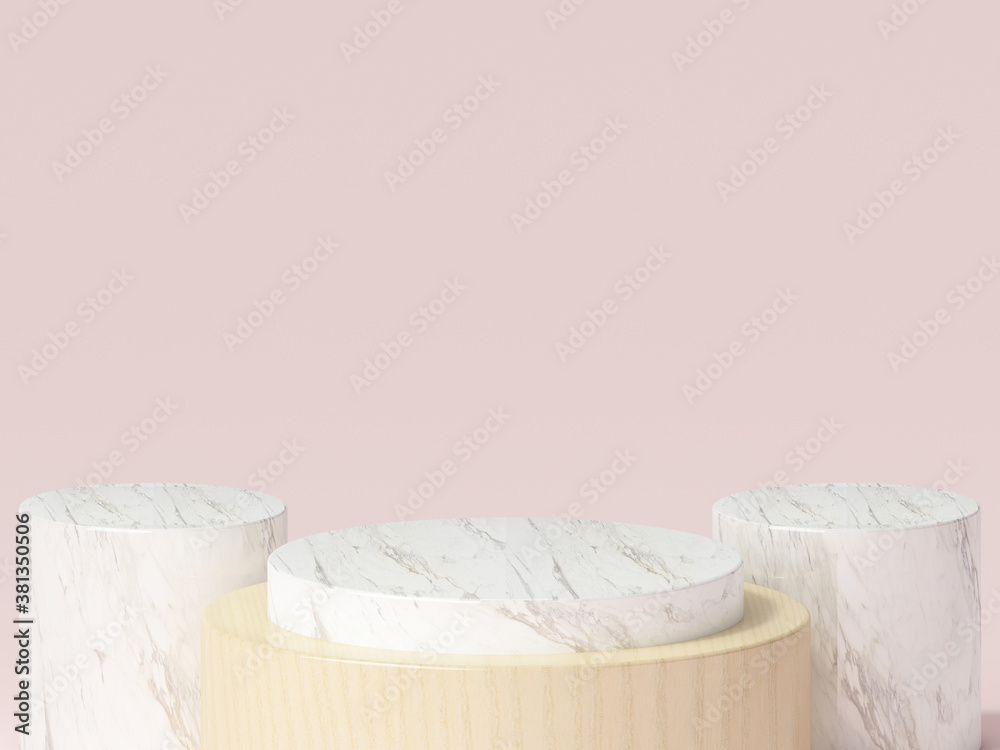 podiums for showing product with pink background.3d rendering podiums for showing product with pink background.3d rendering
