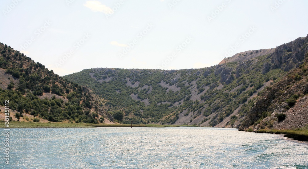 boating inland on the Zrmanja river, starting from Obrovac , Croatia