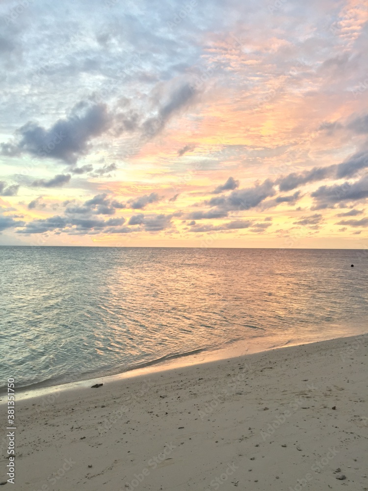 Sunset at Turtle Island, Borneo, Malaysia. 