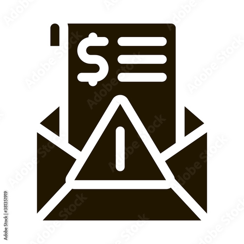 Fake Money Criminal Liability Warning glyph icon vector. Fake Money Criminal Liability Warning Sign. isolated symbol illustration