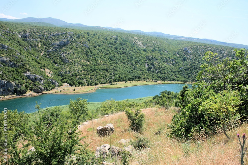 lovely blue and green , the Zrmanja river, Croatia lovely blue and green , the Zrmanja river, Croatia