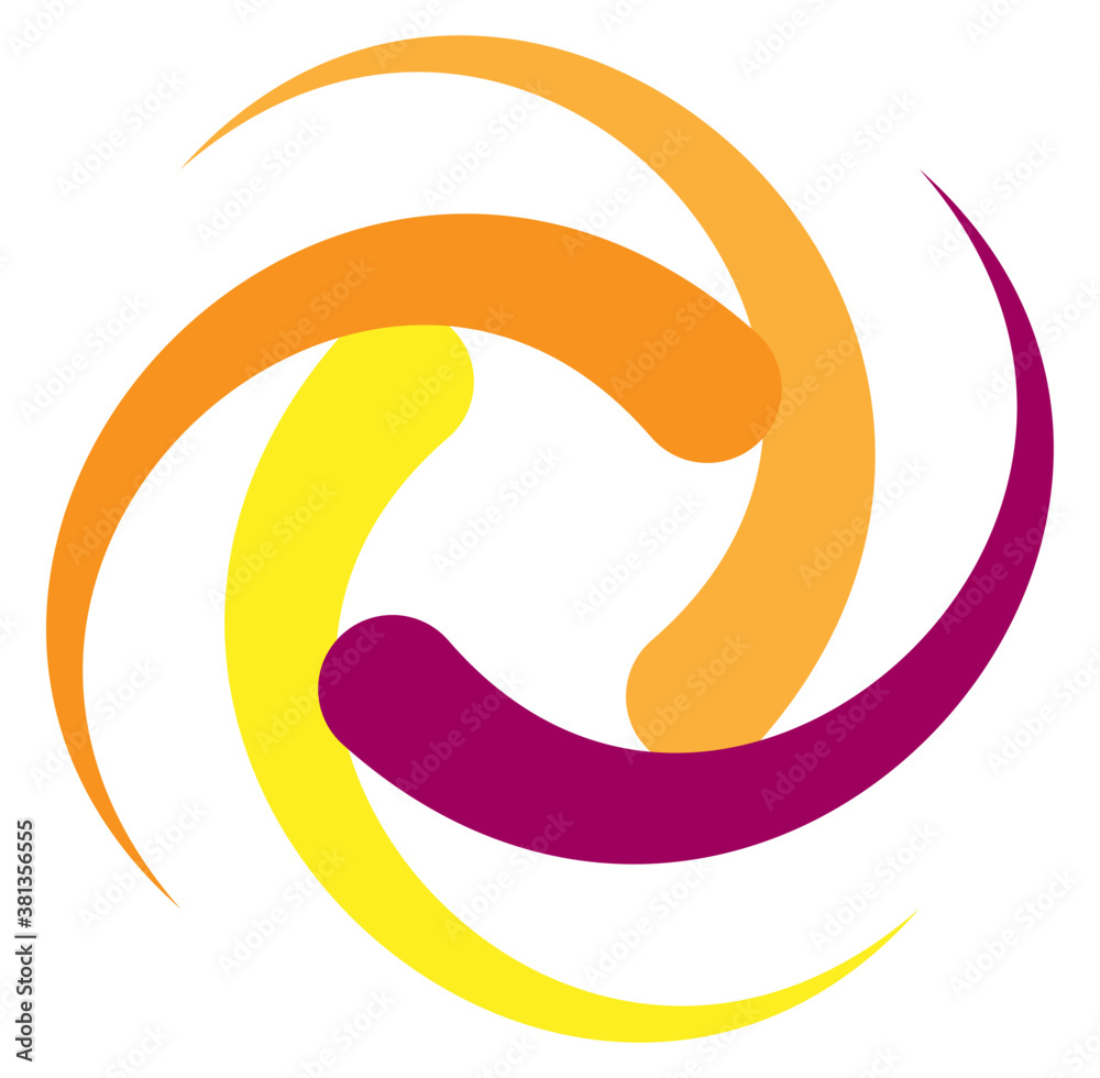 abstract colorful circular clip art, logo, symbol mandala motif