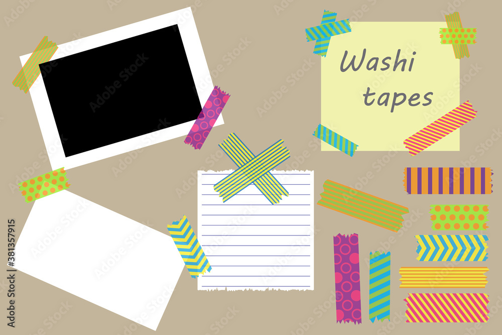 Note paper. Note board. Sheets tacked to the board. Torn potholders. Sticky pages. Vector illustration. Note paper. Note board. Sheets tacked to the board. Torn potholders. Sticky pages. Vector illustration.