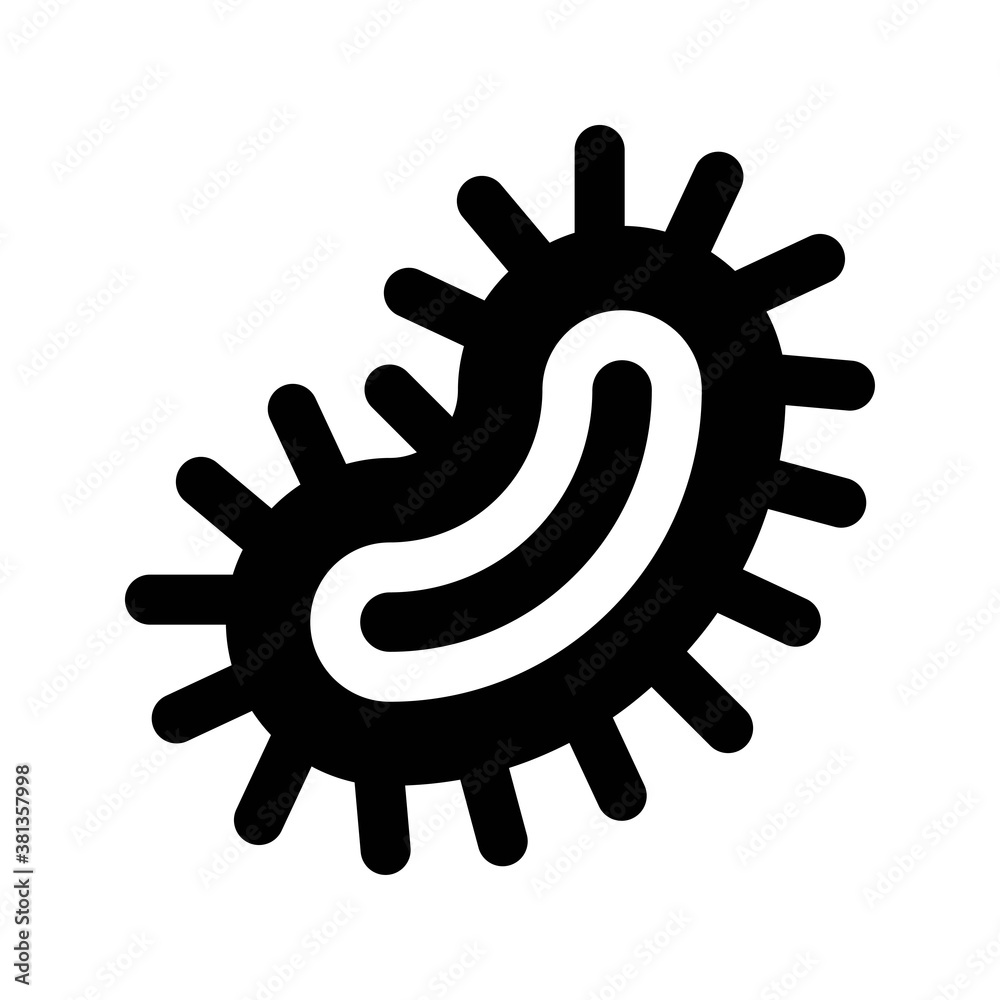 virus transmission related dangerous virus shape vector in solid design,