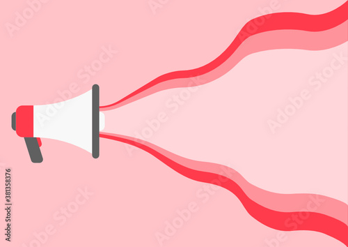 Red Megaphone Vector Icon. Shout Loudspeaker Symbol