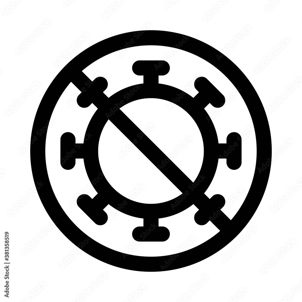Fototapeta premium virus transmission related dangerous virus shape vector in lineal style,