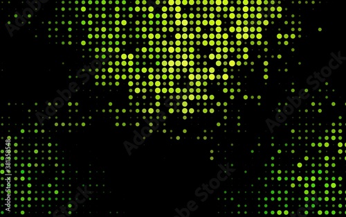 Dark Green vector template with circles. Beautiful colored illustration with blurred circles in nature style. Design for posters, banners.