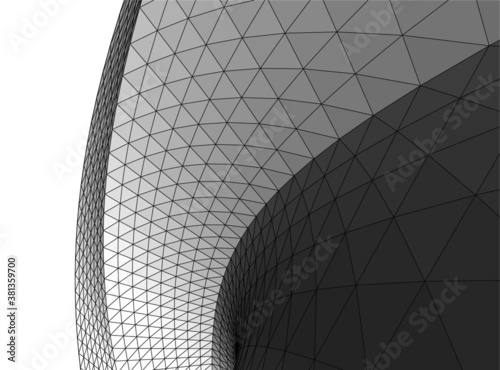 Abstract wired geometric shape 3d 