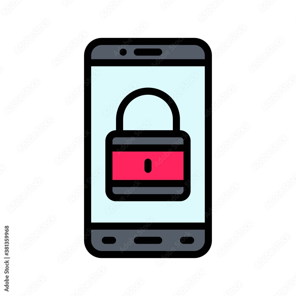 application icons set related mobile phone screen with lock screen and buttons vectors with editable stroke, application icons set related mobile phone screen with lock screen and buttons vectors with editable stroke,