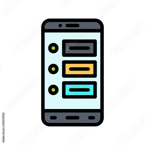 Obraz na płótnie application icons set related mobile phone screen with notifications and buttons vectors with editable stroke, w salonie
