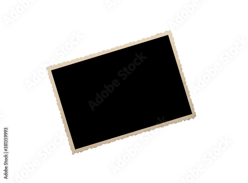 Blank old photo isolated on white