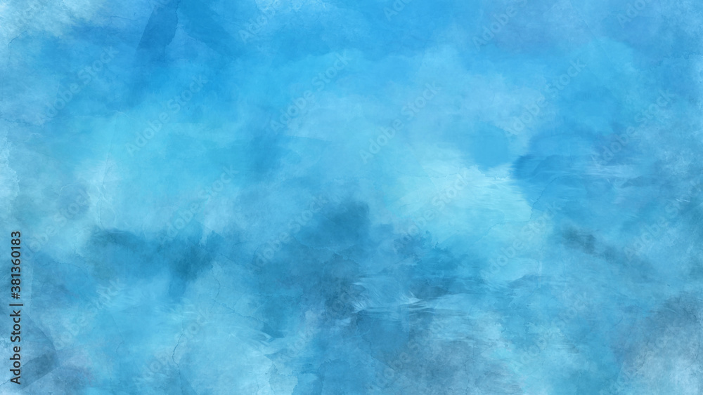 Obraz premium Abstract watercolor wallpaper. Colored texture. Surface design concept for wallpaper, banner, postcard, clothing. Blue ocean, sky
