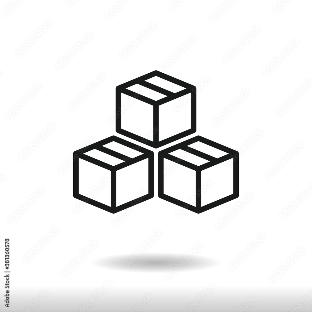 Box icon vector . Cargo sign Box icon vector . Cargo sign