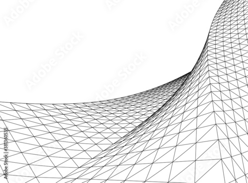 Abstract wired geometric shape 3d 