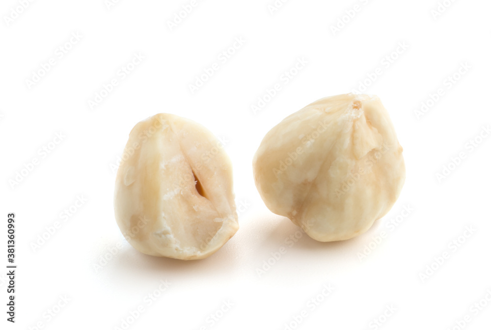 Hazelnuts isolated on the white background Hazelnuts isolated on the white background