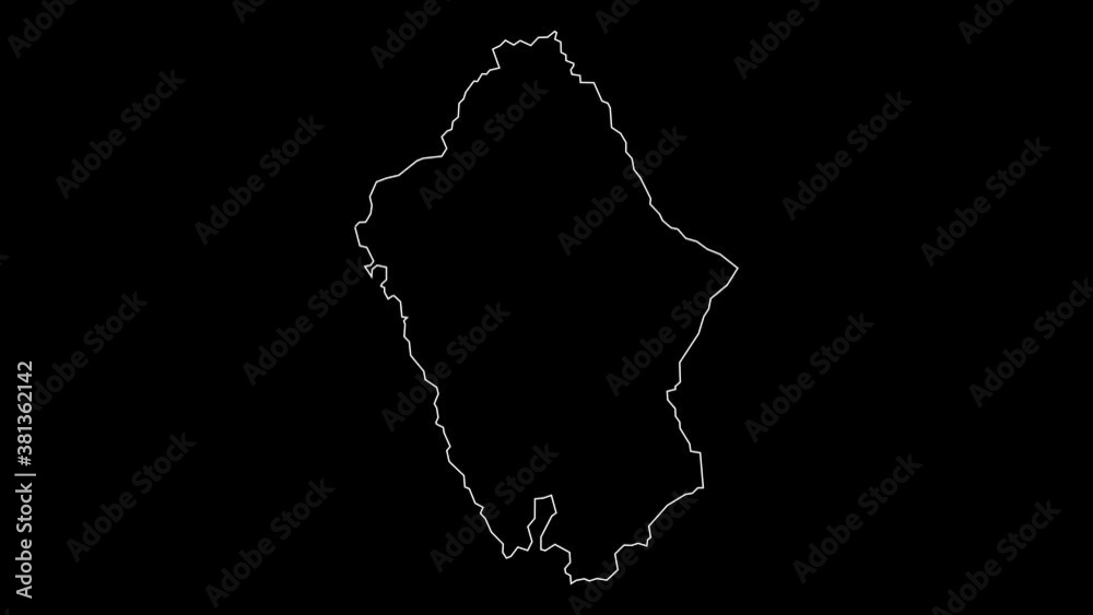 Ancash Peru region map outline animation Ancash Peru region map outline animation