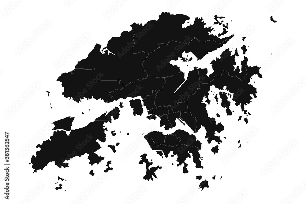 Hong Kong Map - Stock Vector Illustration