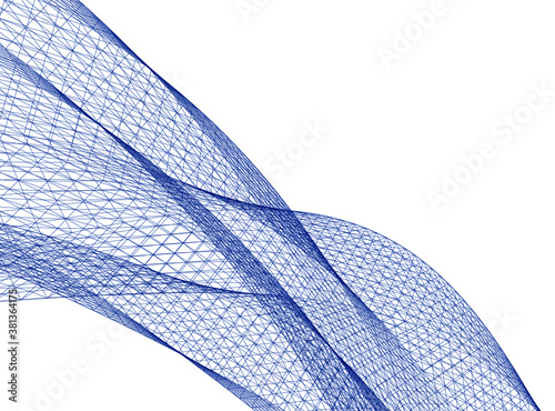 Abstract wired geometric shape 3d 