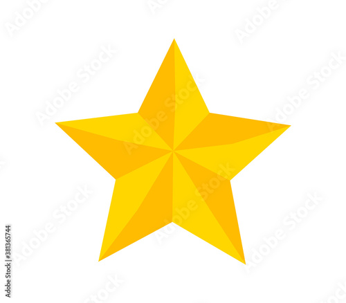 Yellow Christmas star symbol  polygonal triangle shapes.