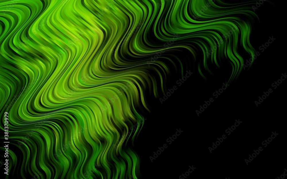 Dark Green vector background with lava shapes. A completely new color illustration in marble style. Brand new design for your ads, poster, banner.