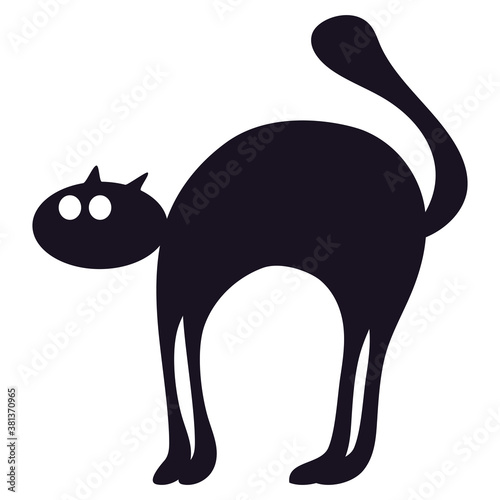 Black cat silhouette bristle for Halloween holiday