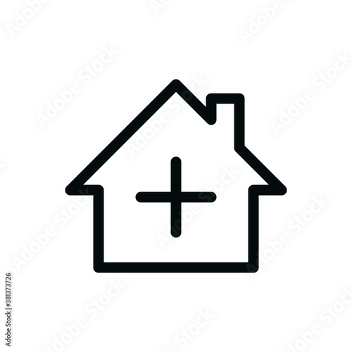Add new home isolated icon, plus house vector icon with editable stroke
