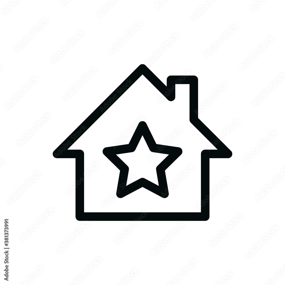 Star home isolated icon, premium house building vector icon with editable stroke Star home isolated icon, premium house building vector icon with editable stroke