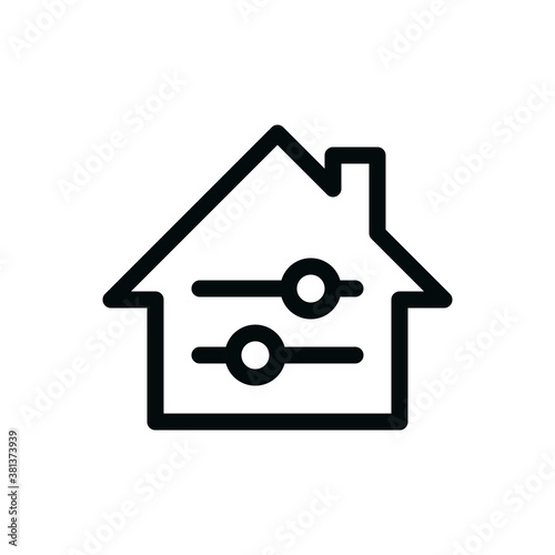 Smart home settings isolated icon, digital house sliders and parameters vector icon
