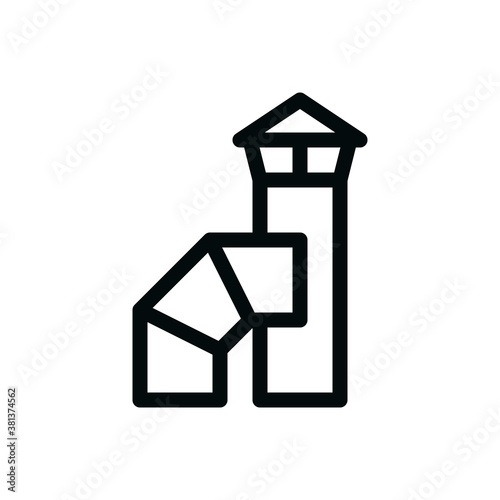 Chimney cap and flue pipe isolated vector icon with editable stroke