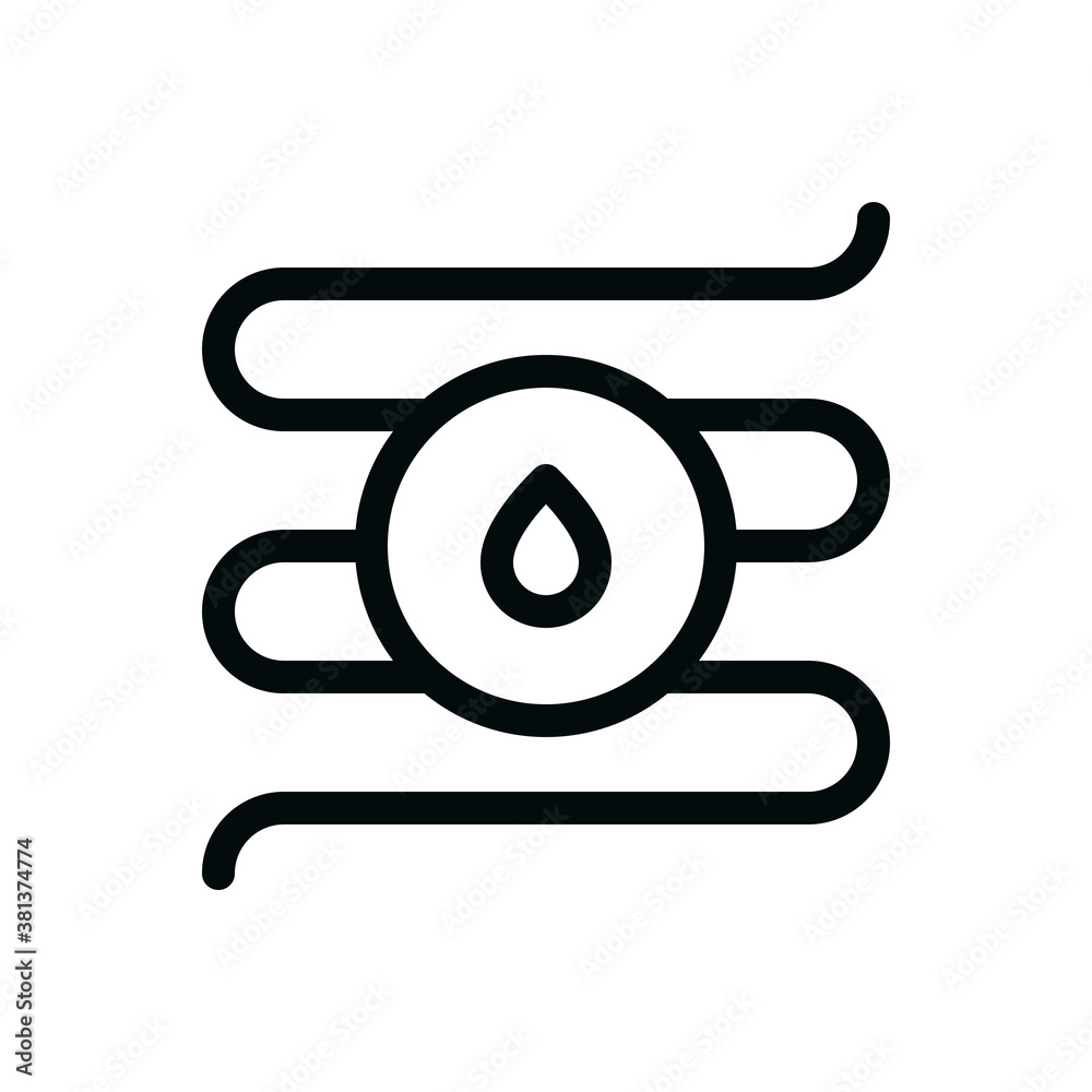 Water underfloor heating isolated icon, floor heating system vector icon with editable stroke Water underfloor heating isolated icon, floor heating system vector icon with editable stroke