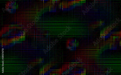 Abstract technology futuristic digital network line background, Internet and data particles and lines color texture, Glitch digital pixl noisee effect