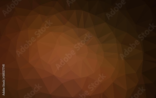 Dark Orange vector polygon abstract background. Creative illustration in halftone style with gradient. Completely new template for your business design.