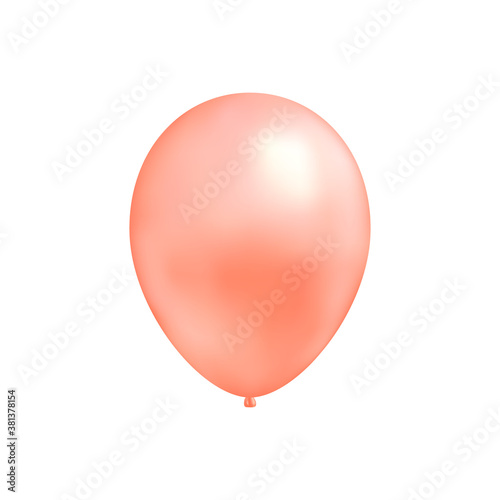 Vector realistic helium balloon isolated on white background.