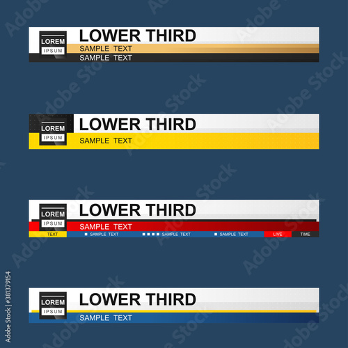 Lower third design template. Vector illustration.